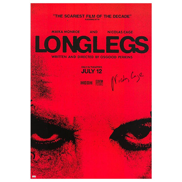 Nicolas Cage Autographed 2024 Longlegs Original 27x40 Single-Sided Movie Poster