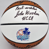 John Wooden Autographed 1999 NCAA Final 4 Mini Basketball UCLA Beckett