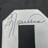 Framed Autographed/Signed Greg Townsend 35x39 Oakland Black Jersey JSA COA