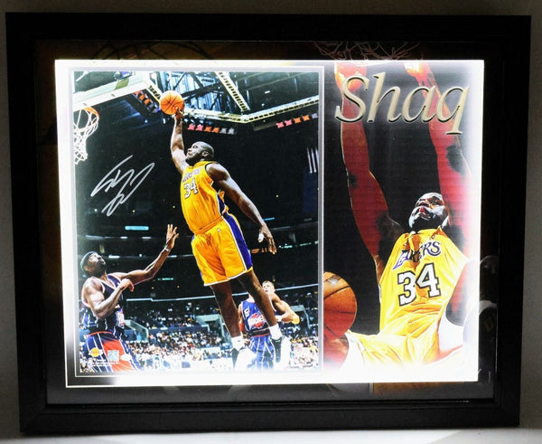 Shaquille O'Neal Autographed 16x20 Photo Lighted Shadowbox Beckett COA