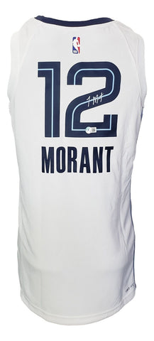 Ja Morant Signed Memphis Grizzlies White Nike Swingman M Jersey BAS