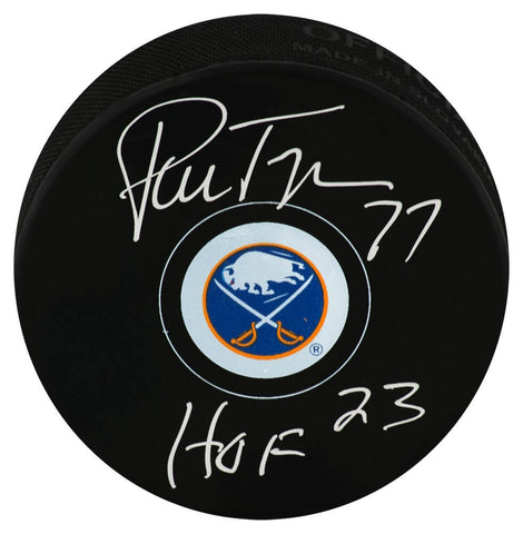 Pierre Turgeon Signed New York Islanders Medium Logo Hockey Puck -(SCHWARTZ COA)