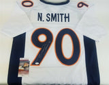 Neil Smith Signed Denver Broncos White Jersey (JSA COA) 6xPro Bowl Defensive End