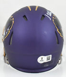 Isaiah Likely Autographed Baltimore Ravens ALT 24 Speed Mini Helmet - Beckett W