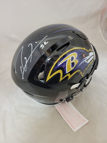 RAY LEWIS SIGNED BALTIMORE RAVENS SPEEDFLEX AUTHENTIC HELMET BECKETT QR