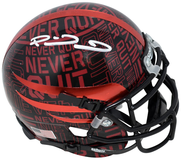 PATRICK MAHOMES SIGNED TEXAS TECH RED RAIDERS NEVER QUIT MINI HELMET BECKETT