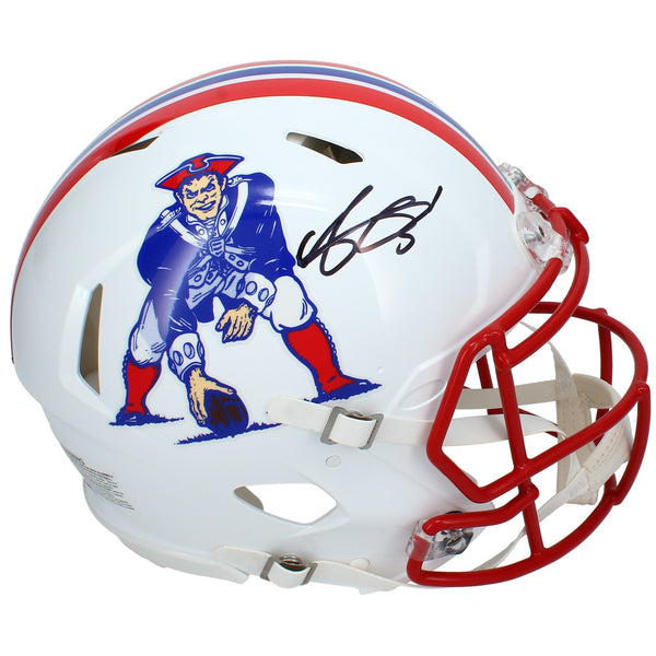 A.J. Brown Autographed New England Patriots Throwback Authentic Helmet Beckett
