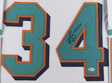 Ricky Williams Signed Miami Dolphins 35x43 Framed Jersey (Beckett QR Code Card)