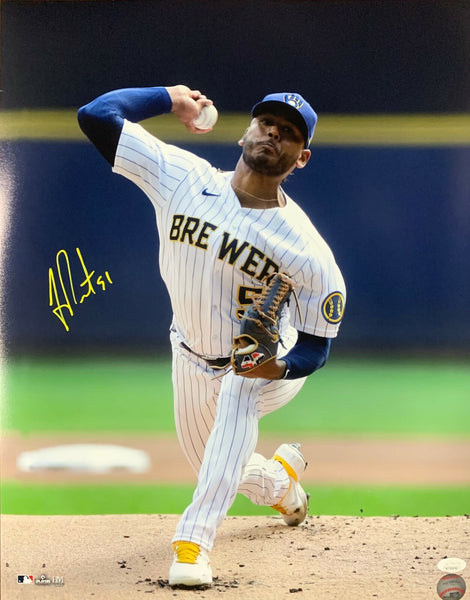 Brewers All Star Pitcher FREDDY PERALTA Signed 16x20 Photo #6 AUTO -- JSA