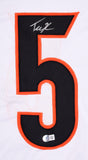 Tee Higgins Autographed White Pro Style Jersey - Beckett W Hologram *Silver