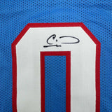 Framed Autographed/Signed Calvin Ridley 35x39 Tennessee Blue Jersey BAS COA