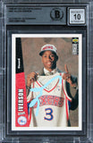76ers Allen Iverson Signed 1996 Collectors Choice #301 RC Card Auto 10! BAS Slab