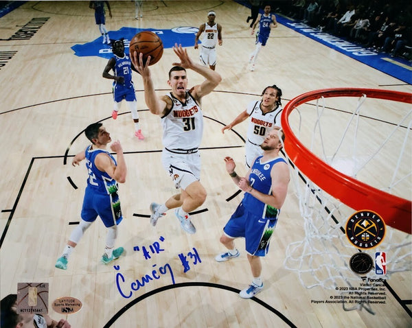 Vlatko Cancar Autographed Denver Nuggets 8x10 Photo Layup