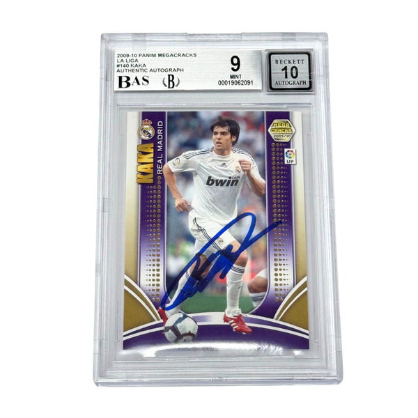 Kaka Signed 2009-10 Panini Megacracks La Liga #140 - BGS 9 AUTO 10