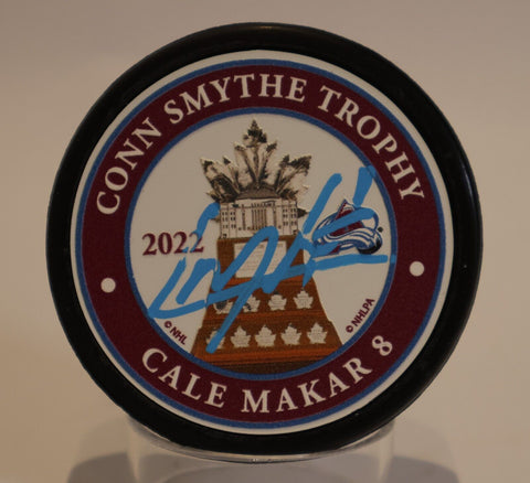 Cale Makar Authographed 2022 Conn Smythe Trophy Puck