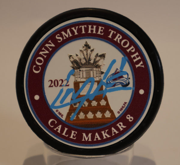Cale Makar Authographed 2022 Conn Smythe Trophy Puck
