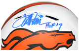 Terrell Davis Autographed Denver Broncos Lunar Authentic Helmet Beckett 40599