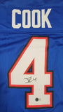 JAMES COOK SIGNED PRO STYLE CUSTOM XL JERSEY WITH BECKETT QR COA