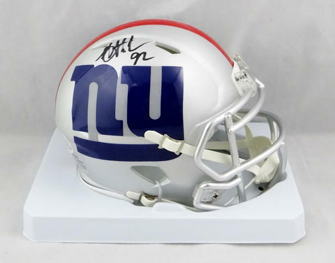 Michael Strahan Signed NY Giants AMP Speed Mini Helmet - Beckett W Auth *Black
