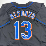 Autographed/Signed Edgardo Alfonzo New York Black Baseball Jersey JSA COA