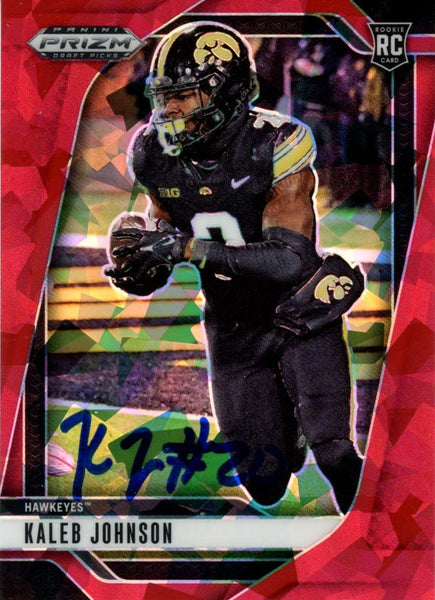 Kaleb Johnson Signed Hawkeyes 25 Panini Prizm Red Ice #38 Card Beckett 56980