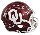 OU HT (4) Sims, White, Owens & Bradford Signed Full Size Speed Rep Helmet BAS W