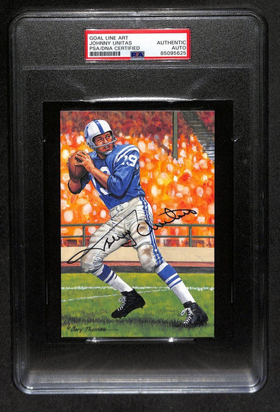 Johnny Unitas HOF Colts Autographed GLAC Enshrinee Proof 18/50 PSA/DNA 183808