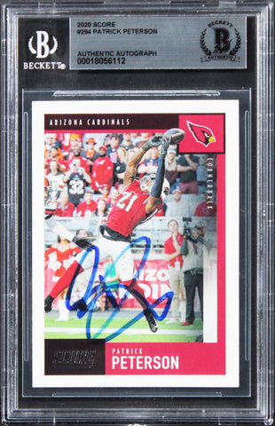 Cardinals Patrick Peterson Authentic Signed 2020 Score #294 Card BAS Slabbed
