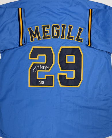 TREVOR MEGILL Signed Custom Replica Alternate Brewers Jersey AUTO - BAS