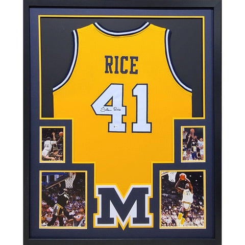 Glen Rice Autographed Framed Michigan Wolverines Jersey