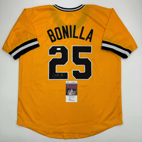 Autographed/Signed Bobby Bonilla Pittsburgh Pirates Yellow Jersey JSA COA
