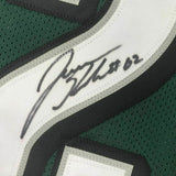 Framed Autographed/Signed Jason Kelce 33x42 Philadelphia Green Jersey JSA COA