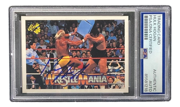 Hulk Hogan Signed 1990 Classic WWF Wrestlemania #34 Trading Card PSA