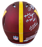 Washington (7) Green, Riggins +5 Signed F/S Speed Proline Helmet w/ Case BAS Wit