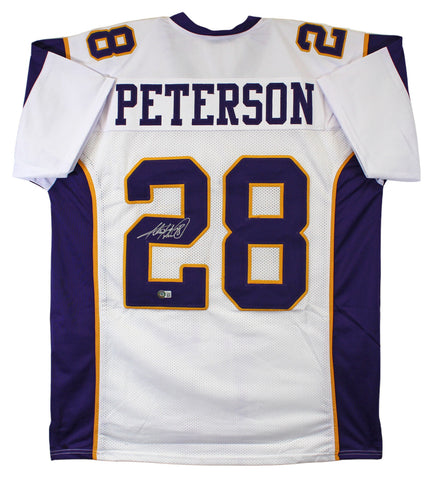 Adrian Peterson Authentic Signed White Pro Style Jersey BAS Witnessed 2