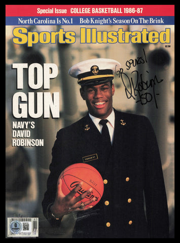 David Robinson Autographed Sports Illustrated Cover Navy Beckett BAS QR #BS36735