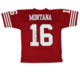 Joe Montana Signed San Francisco 49ers Mitchell & Ness Red NFL Jersey