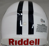 ZACH WILSON AUTOGRAPHED BYU WHITE FULL SIZE SPEED HELMET BECKETT QR 193494