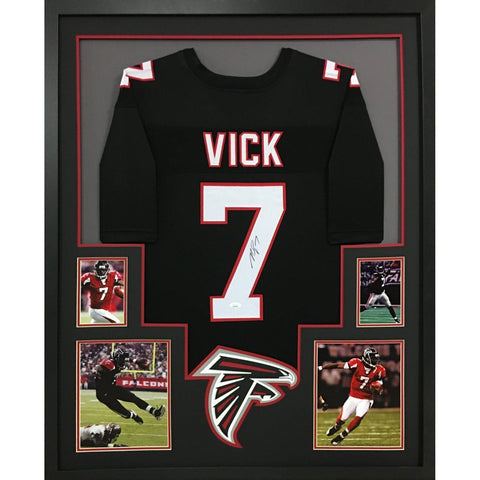 Michael Vick Autographed Signed Framed Atlanta Falcons TB Jersey JSA