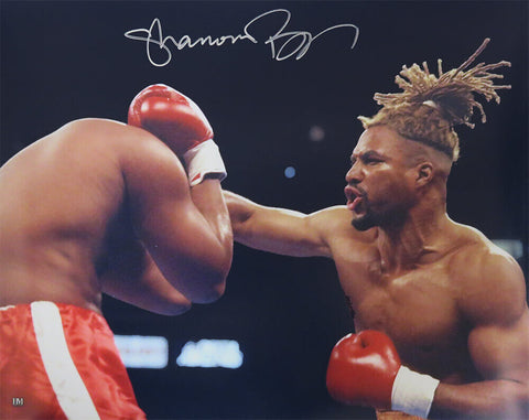Shannon Briggs Signed Boxing Punching Action 16x20 Photo -(SCHWARTZ SPORTS COA)