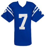 Bert Jones Signed Blue Throwback Custom Football Jersey w/76 MVP -(SCHWARTZ COA)