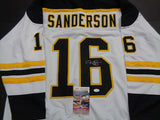 Derek Sanderson Signed Bruins Throwback Jersey (JSA COA) Boston Center 1968-1972