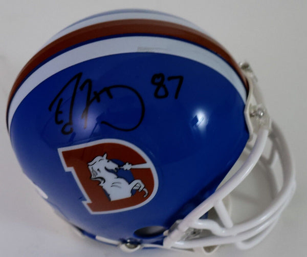Ed McCafferey Autographed Denver Broncos "D" Logo Mini Helmet JSA COA