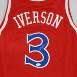 Phili 76ers ALLEN IVERSON Signed Custom Replica Red Jersey AUTO - JSA