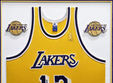 Lakers Wilt Chamberlain Autographed Framed Yellow Champion Jersey PSA/DNA