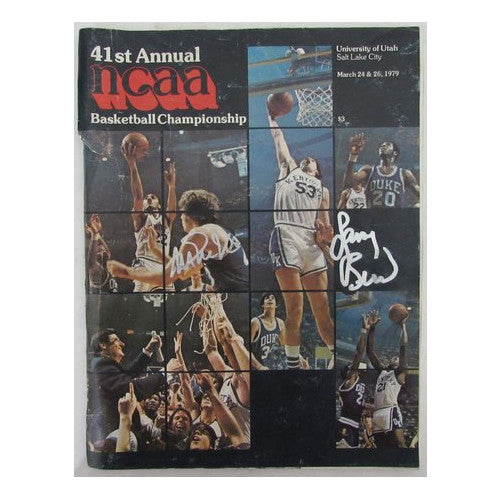 Larry Bird/Magic Johnson Dual-Signed/Auto 1979 NCAA Program JSA/Beckett 189951