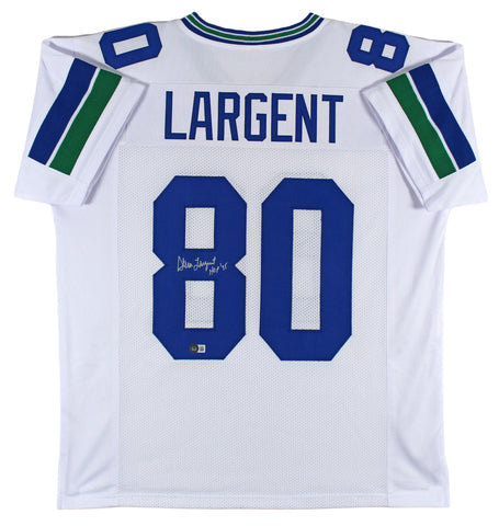 Steve Largent "HOF 95" Authentic Signed White Pro Style Jersey BAS Witnessed