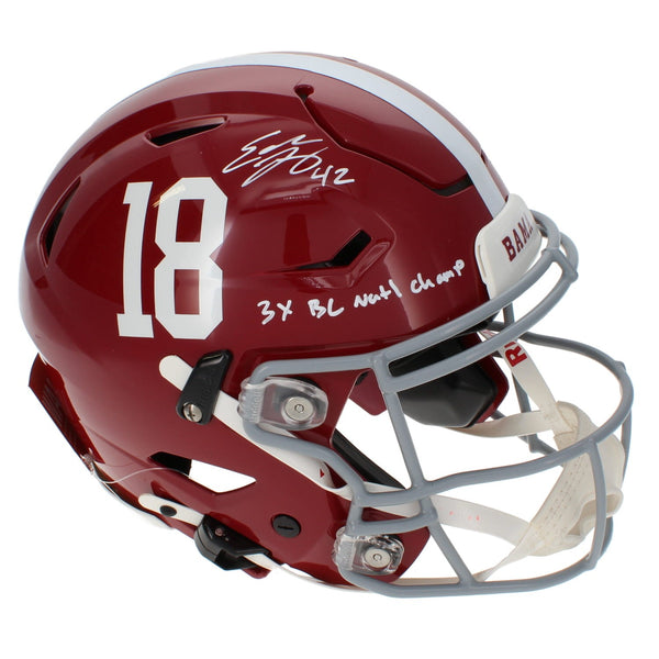 Eddie Lacy "3x BCS National Champ" Crimson Tide Speedflex Helmet Beckett