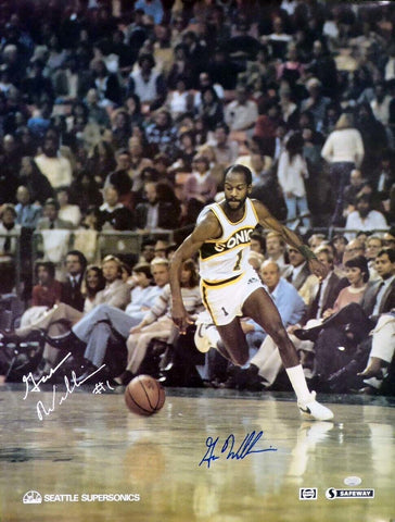GUS WILLIAMS AUTOGRAPHED SEATTLE SUPERSONICS 17X22 POSTER MCS HOLO STOCK #147597