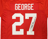 Ohio State Buckeyes Eddie George Signed Red Jersey "Heisman 1995" Beckett Wit